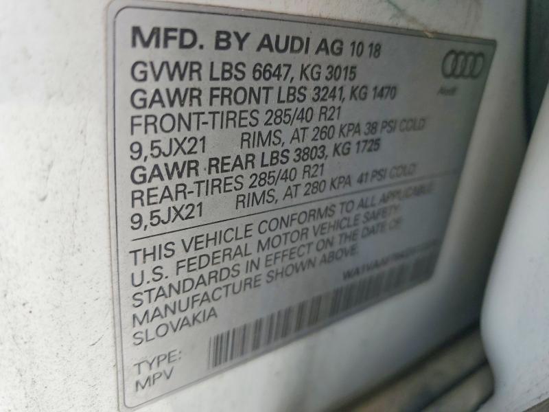 Продажа на аукционе авто 2019 Audi Q7, vin: WA1VAAF79KD012375, номер лота: 47647906