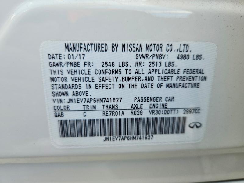 Aukcja sprzedaży 2017 Infiniti Q50, vin: JN1EV7AP6HM741627, numer aukcji: 47663916