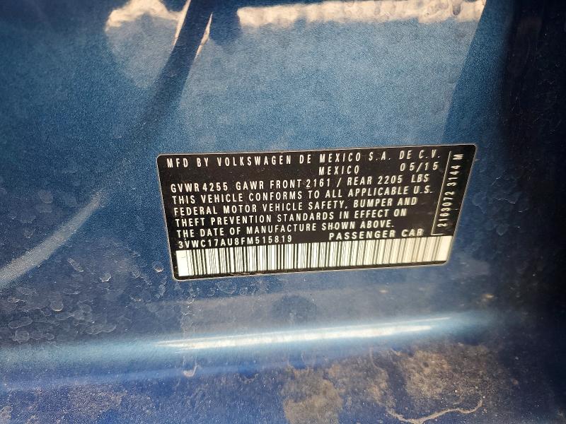 2015 Volkswagen Golf Sportwagen მანქანა იყიდება აუქციონზე, vin: 3VWC17AU8FM515819, აუქციონის ნომერი: 48770956