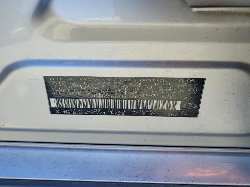 Aukcja sprzedaży 2006 Lexus Is, vin: JTHBK262665003227, numer aukcji: 52034926
