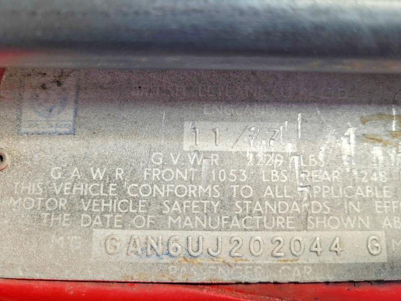 1978 Mg Midget მანქანა იყიდება აუქციონზე, vin: GAN6UJ202044, აუქციონის ნომერი: 50524506