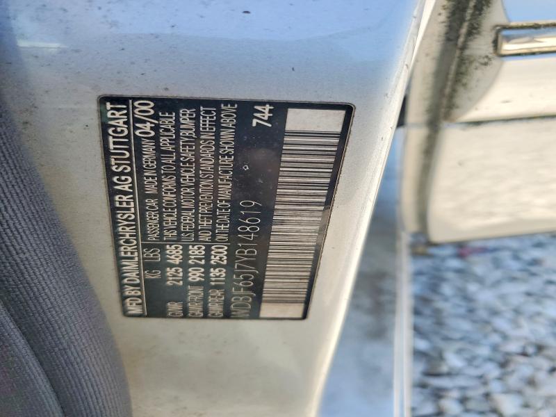 Aukcja sprzedaży 2000 Mercedes-benz E, vin: WDBJF65J7YB148619, numer aukcji: 50643866