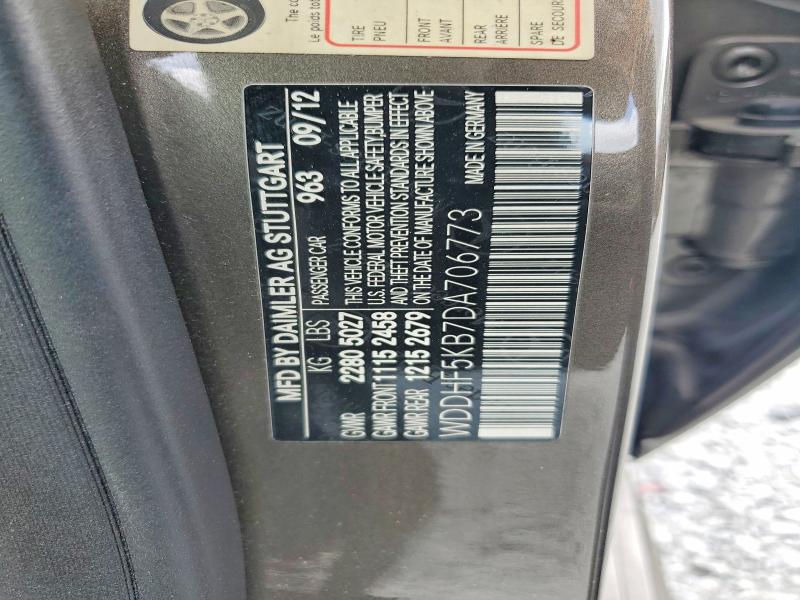 2013 Mercedes-benz E მანქანა იყიდება აუქციონზე, vin: WDDHF5KB7DA706773, აუქციონის ნომერი: 50779116