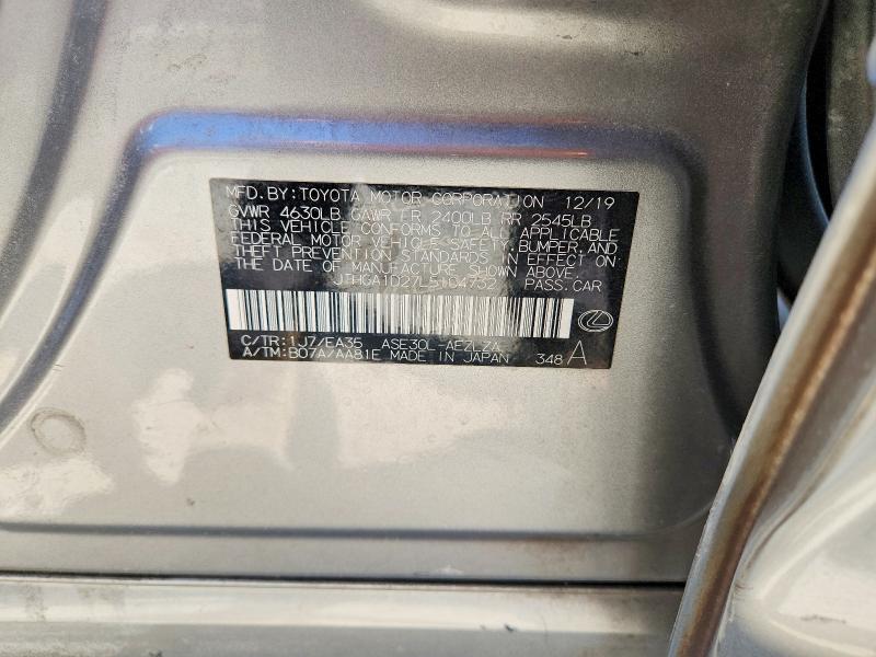 Продаж на аукціоні авто 2020 Lexus Is, vin: JTHGA1D27L5104732, номер лоту: 50487836
