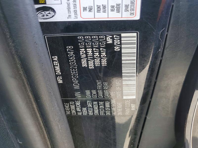 51851136 :رقم المزاد ، WD4PG2EE2J3363478 vin ، 2018 Mercedes-benz Metris مزاد بيع