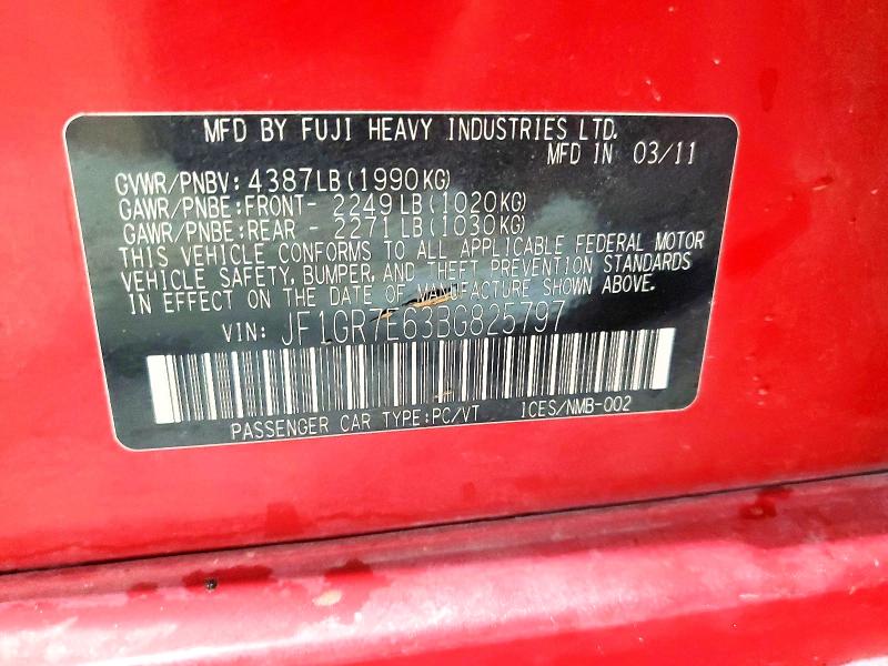 Продажа на аукционе авто 2011 Subaru Impreza, vin: JF1GR7E63BG825797, номер лота: 48610386