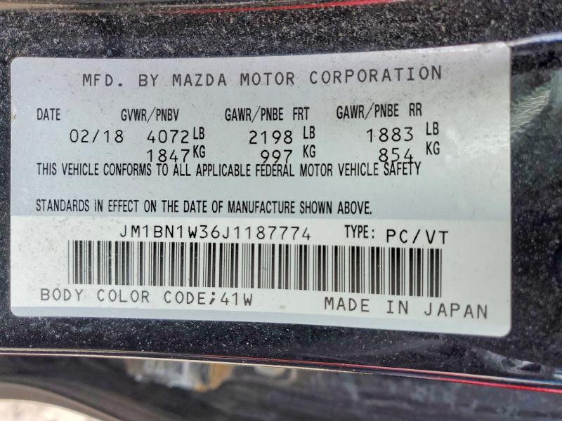 Aukcja sprzedaży 2018 Mazda 3, vin: JM1BN1W36J1187774, numer aukcji: 48567986