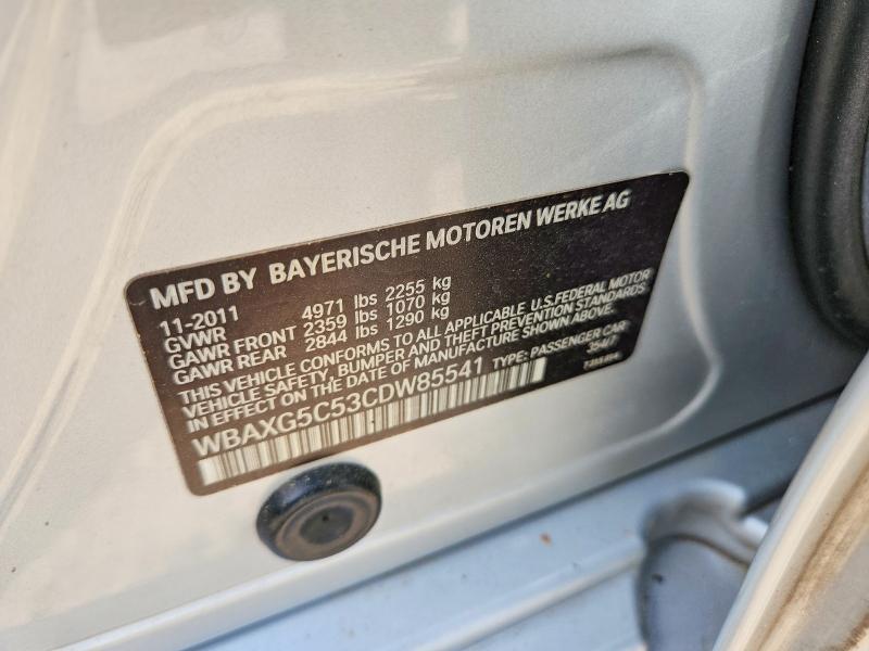 2012 Bmw 528 მანქანა იყიდება აუქციონზე, vin: WBAXG5C53CDW85541, აუქციონის ნომერი: 48793136