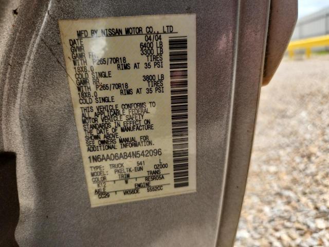 51037466 :رقم المزاد ، 1N6AA06A84N542096 vin ، 2004 Nissan Titan مزاد بيع