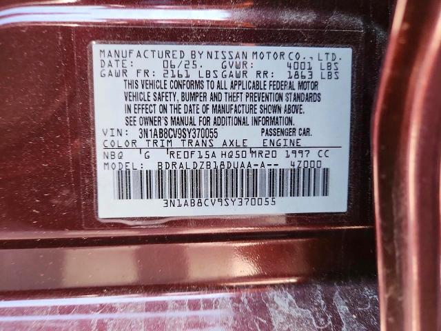 Продажа на аукционе авто 2025 Nissan Sentra, vin: 3N1AB8CV9SY370055, номер лота: 50963556