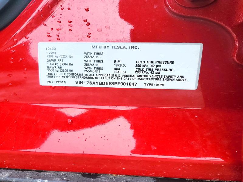 Aukcja sprzedaży 2023 Tesla Model Y, vin: 7SAYGDEE3PF901047, numer aukcji: 49507706