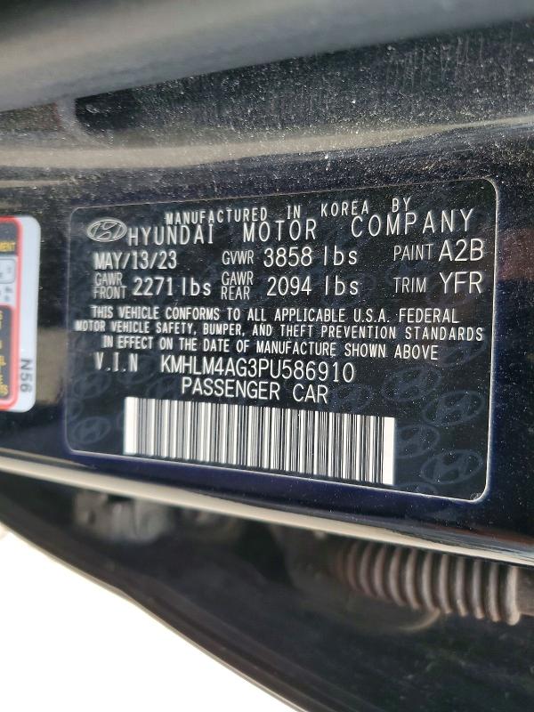 Продажа на аукционе авто 2023 Hyundai Elantra, vin: KMHLM4AG3PU586910, номер лота: 49501366