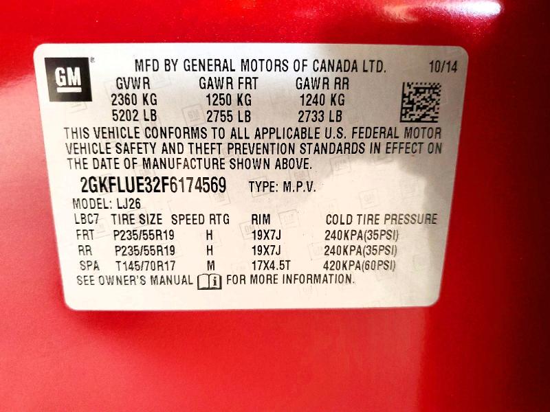Продаж на аукціоні авто 2015 Gmc Terrain, vin: 2GKFLUE32F6174569, номер лоту: 49492946