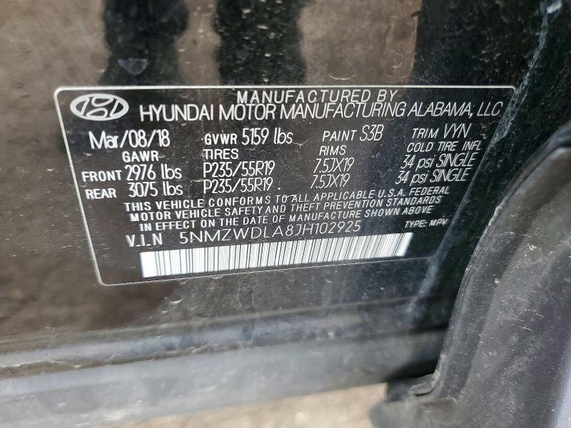 Aukcja sprzedaży 2018 Hyundai Santa Fe Sport, vin: 5NMZWDLA8JH102925, numer aukcji: 49960476
