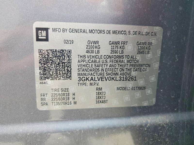 Продаж на аукціоні авто 2019 Gmc Terrain, vin: 3GKALVEV0KL319261, номер лоту: 49800276