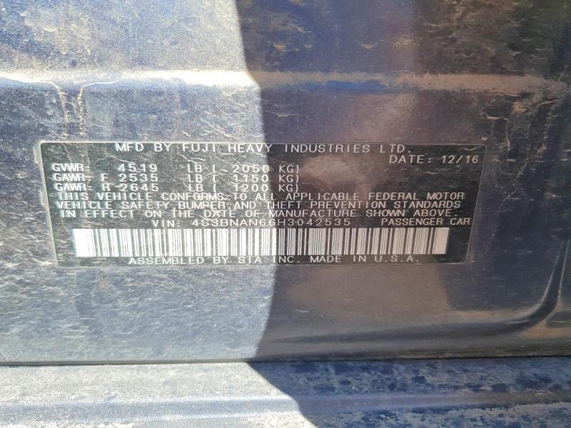 49940226 :رقم المزاد ، 4S3BNAN66H3042535 vin ، 2017 Subaru Legacy مزاد بيع