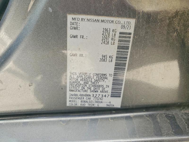 Продаж на аукціоні авто 2024 Nissan Altima, vin: 1N4BL4BV8RN327347, номер лоту: 50317346