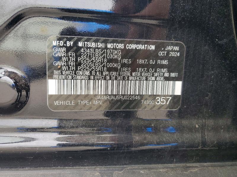 51841186 :رقم المزاد ، JA4ARUAU5RU022546 vin ، 2024 Mitsubishi Outlander Sport مزاد بيع