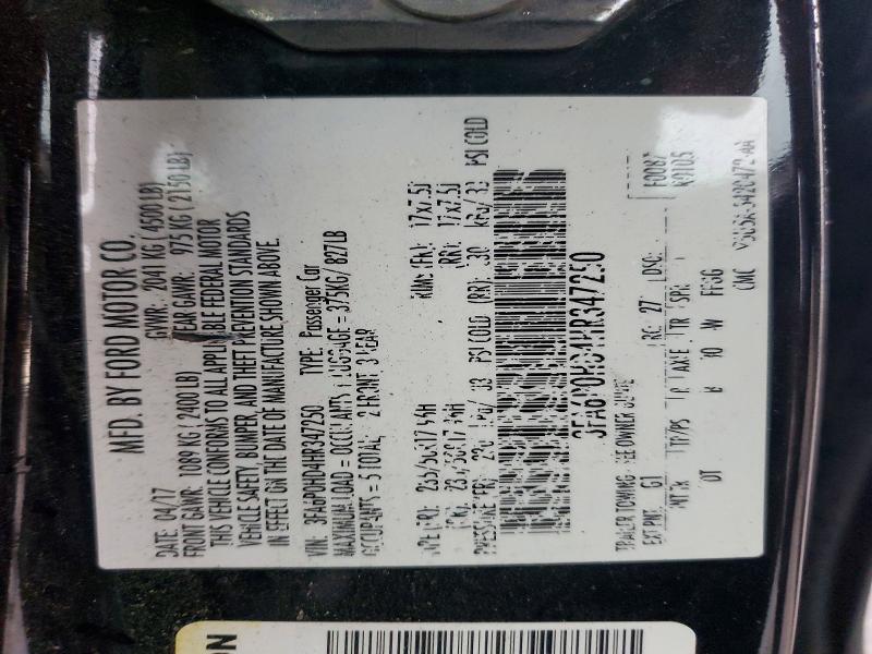 Продажа на аукционе авто 2017 Ford Fusion, vin: 3FA6P0HD4HR347250, номер лота: 50790936