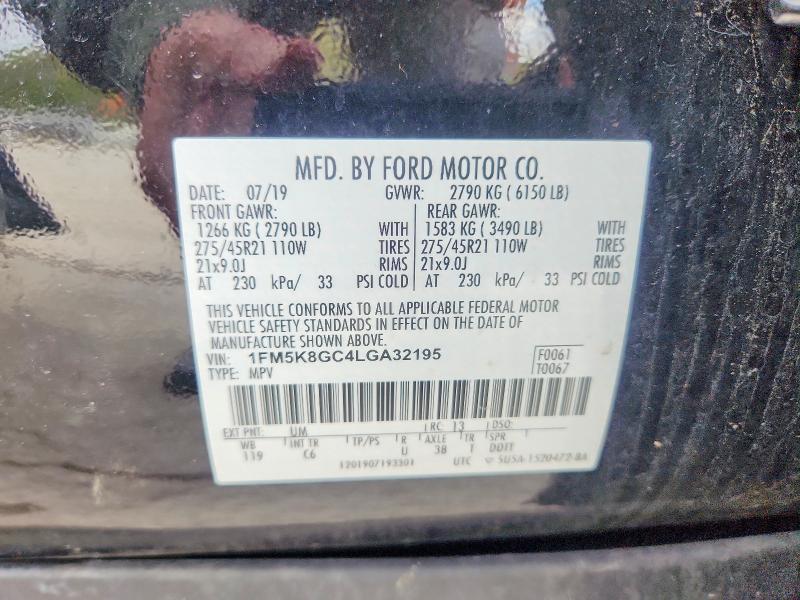 Продаж на аукціоні авто 2020 Ford Explorer, vin: 1FM5K8GC4LGA32195, номер лоту: 51822066