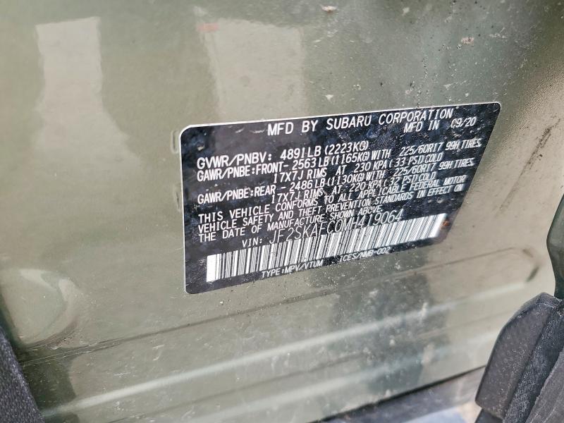 Продаж на аукціоні авто 2021 Subaru Forester, vin: JF2SKAFC0MH419064, номер лоту: 50813636