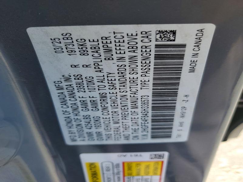 Aukcja sprzedaży 2025 Honda Civic, vin: 2HGFE4F84SH336573, numer aukcji: 50759136