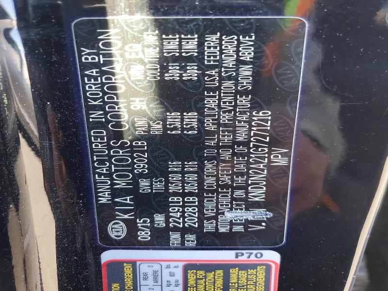 2016 Kia Soul მანქანა იყიდება აუქციონზე, vin: KNDJN2A21G7271216, აუქციონის ნომერი: 51846726