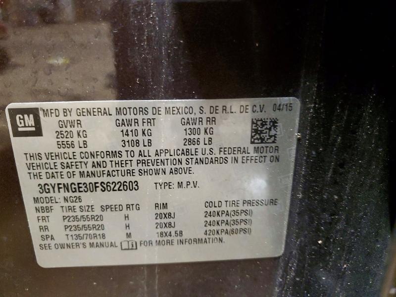 Aukcja sprzedaży 2015 Cadillac Srx, vin: 3GYFNGE30FS622603, numer aukcji: 47993046
