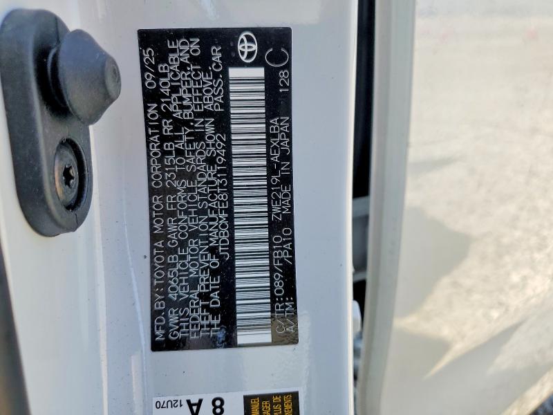 2026 Toyota Corolla Hybrid მანქანა იყიდება აუქციონზე, vin: JTDBCMFE8T3119492, აუქციონის ნომერი: 48539866