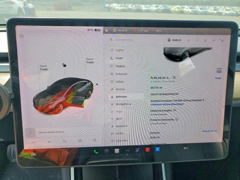 2018 Tesla Model 3 მანქანა იყიდება აუქციონზე, vin: 5YJ3E1EA6JF052743, აუქციონის ნომერი: 48197056