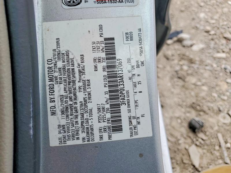 2010 Ford Fusion მანქანა იყიდება აუქციონზე, vin: 3FADP0L33AR137069, აუქციონის ნომერი: 48743756