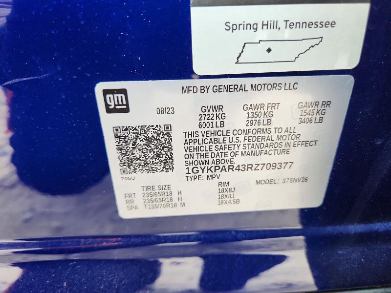 2024 Cadillac Xt6 მანქანა იყიდება აუქციონზე, vin: 1GYKPAR43RZ709377, აუქციონის ნომერი: 49415026