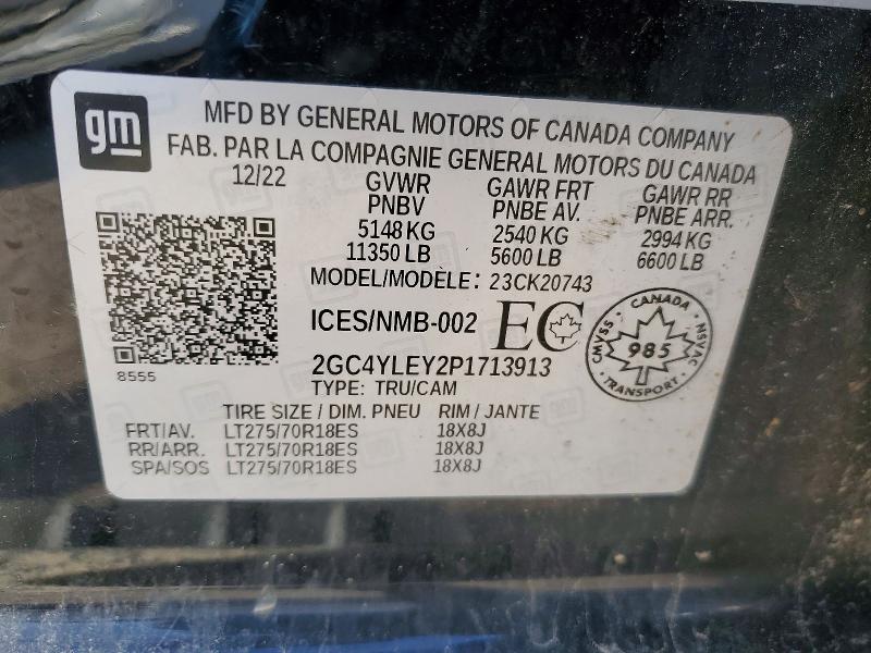 Продажа на аукционе авто 2023 Chevrolet Silverado, vin: 2GC4YLEY2P1713913, номер лота: 47627906