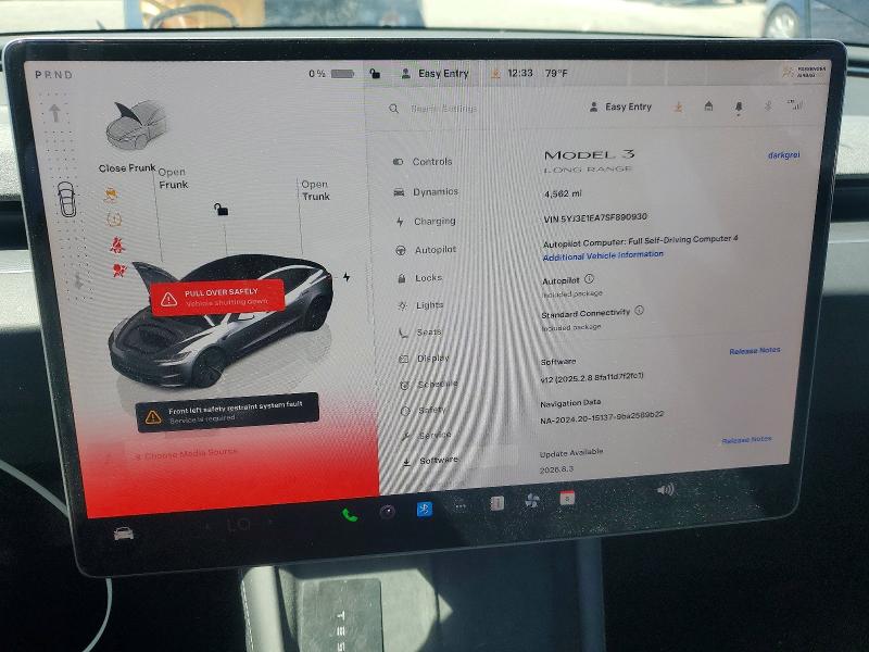 Aukcja sprzedaży 2025 Tesla Model 3, vin: 5YJ3E1EA7SF890930, numer aukcji: 49276686
