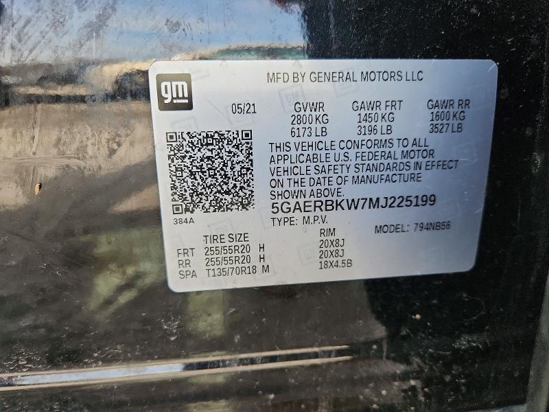 48266066 :رقم المزاد ، 5GAERBKW7MJ225199 vin ، 2021 Buick Enclave مزاد بيع