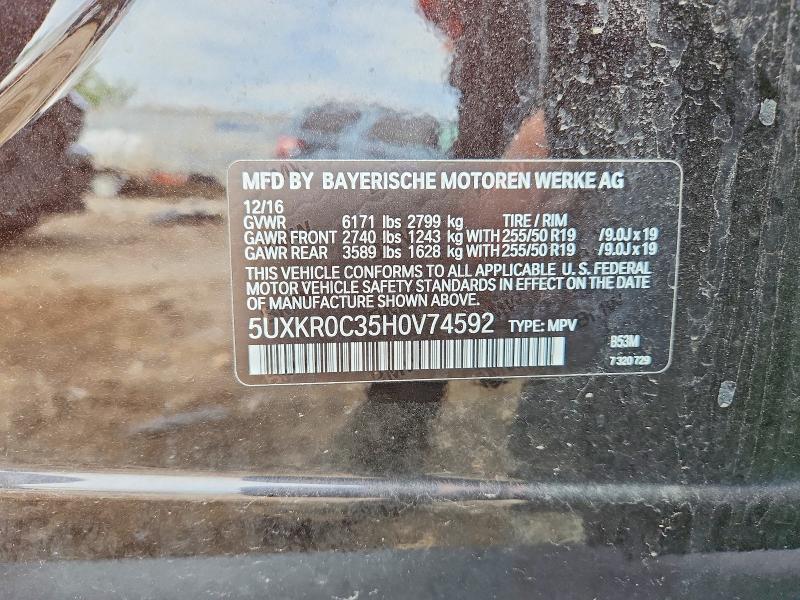 50923546 :رقم المزاد ، 5UXKR0C35H0V74592 vin ، 2017 Bmw X5 مزاد بيع