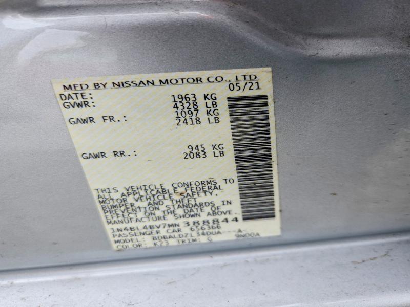 Продажа на аукционе авто 2021 Nissan Altima, vin: 1N4BL4BV7MN388844, номер лота: 51371026