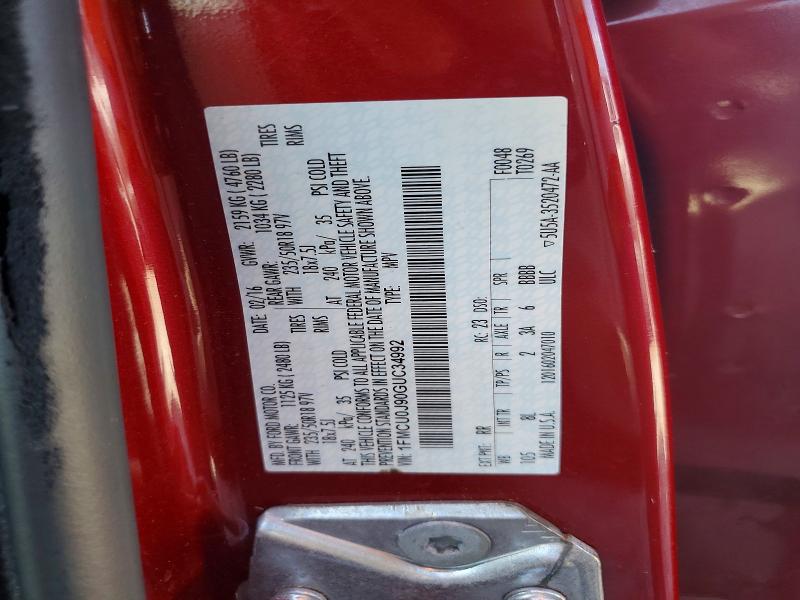 Продажа на аукционе авто 2016 Ford Escape, vin: 1FMCU0J90GUC34992, номер лота: 51381856