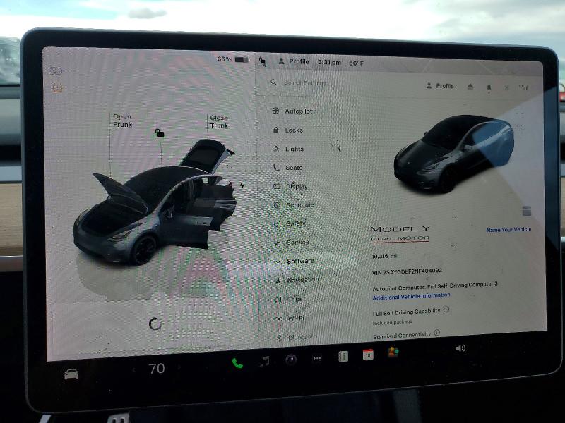 Aukcja sprzedaży 2022 Tesla Model Y, vin: 7SAYGDEF2NF404092, numer aukcji: 48718326
