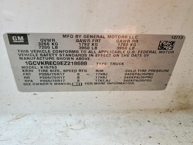 49854886 :رقم المزاد ، 1GCVKREC9EZ218688 vin ، 2014 Chevrolet Silverado مزاد بيع