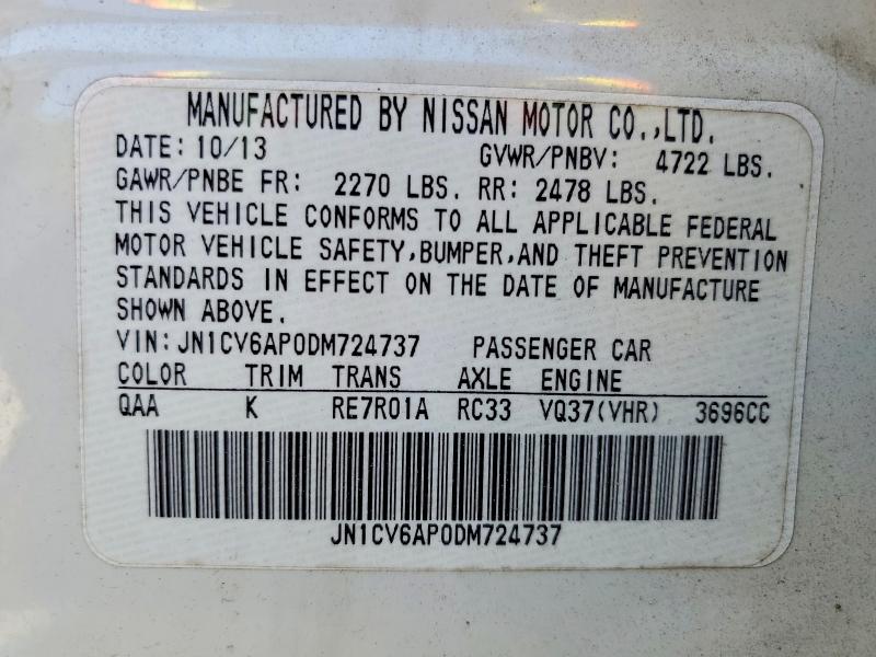 Aukcja sprzedaży 2013 Infiniti G37 Sedan, vin: JN1CV6AP0DM724737, numer aukcji: 51641166