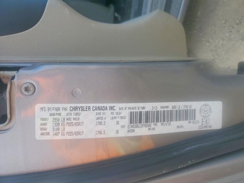 2013 Dodge Grand Caravan მანქანა იყიდება აუქციონზე, vin: 2C4RDGBG1DR702032, აუქციონის ნომერი: 50346716