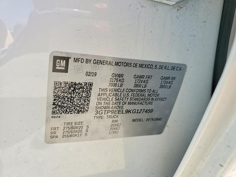 Продаж на аукціоні авто 2019 Gmc Sierra, vin: 3GTP9EEL9KG127459, номер лоту: 49281926