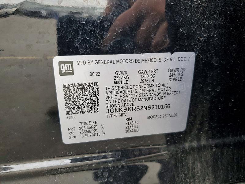 Aukcja sprzedaży 2022 Chevrolet Blazer, vin: 3GNKBKRS2NS210156, numer aukcji: 48965986