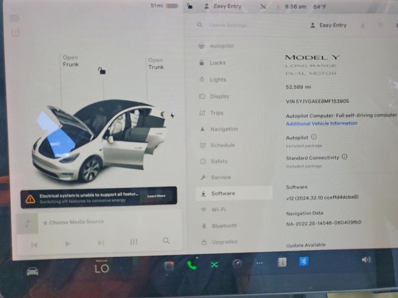 2021 Tesla Model Y მანქანა იყიდება აუქციონზე, vin: 5YJYGAEE8MF153905, აუქციონის ნომერი: 49506216