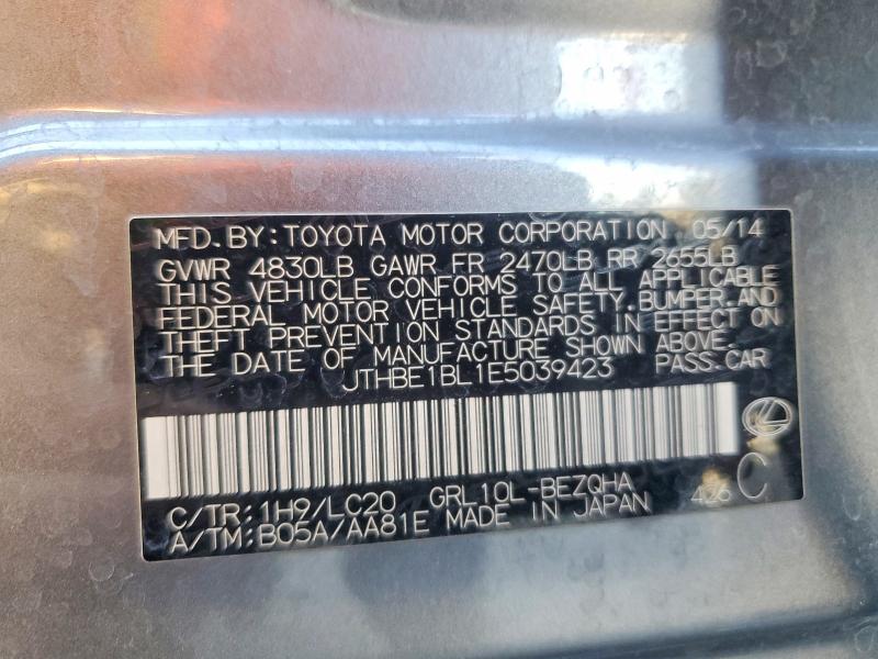 Aukcja sprzedaży 2014 Lexus Gs, vin: JTHBE1BL1E5039423, numer aukcji: 49674146