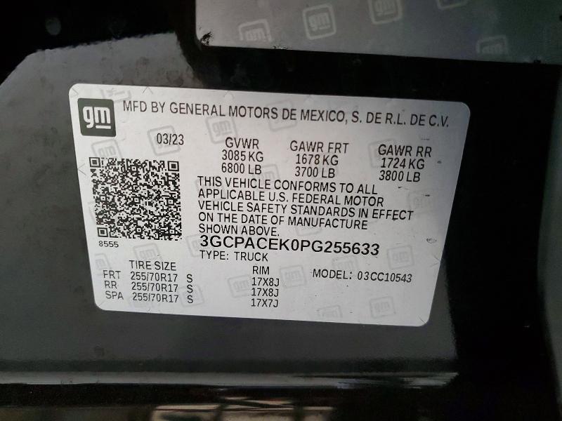 50988896 :رقم المزاد ، 3GCPACEK0PG255633 vin ، 2023 Chevrolet Silverado مزاد بيع
