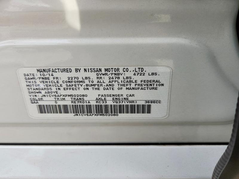 Продажа на аукционе авто 2015 Infiniti Q40, vin: JN1CV6APXFM502080, номер лота: 49344706