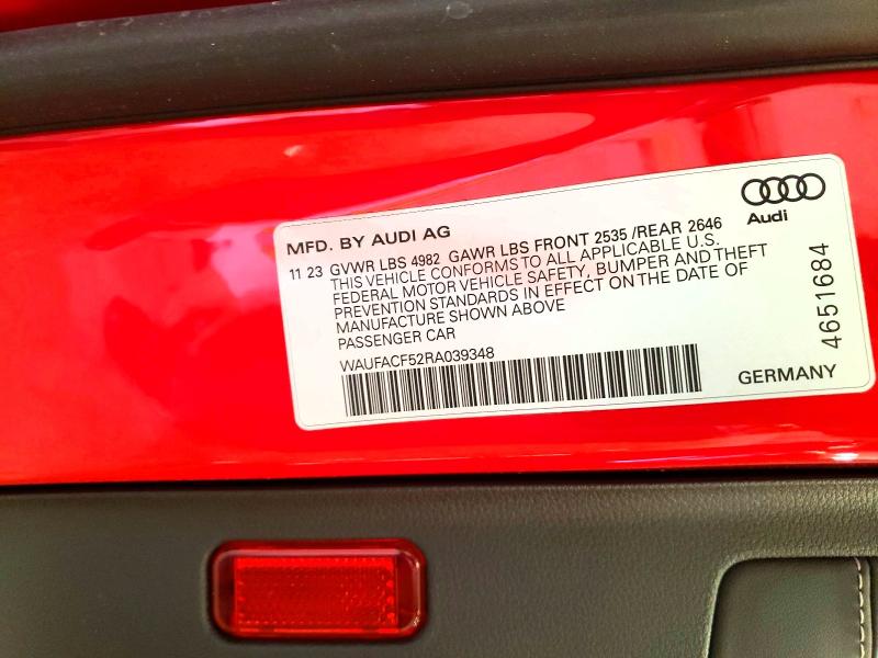 Продаж на аукціоні авто 2024 Audi A5, vin: WAUFACF52RA039348, номер лоту: 49728046