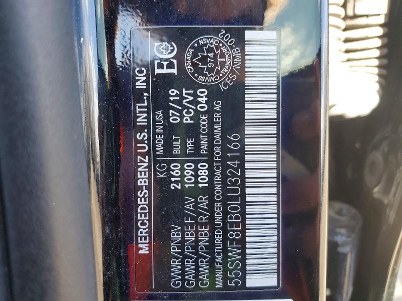 Продаж на аукціоні авто 2020 Mercedes-benz C, vin: 55SWF8EB0LU324166, номер лоту: 49332116